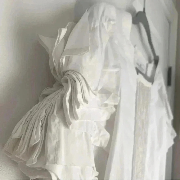 White cotton short sleeve blouse - size xs - Picture 5 of 6